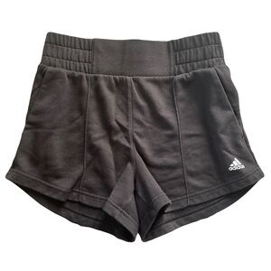 High Waisted Black Adidas Hyperglam French Terry Sweat Shorts